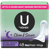 U by Kotex Maxi Pads, Heavy Absorbency, Unscented