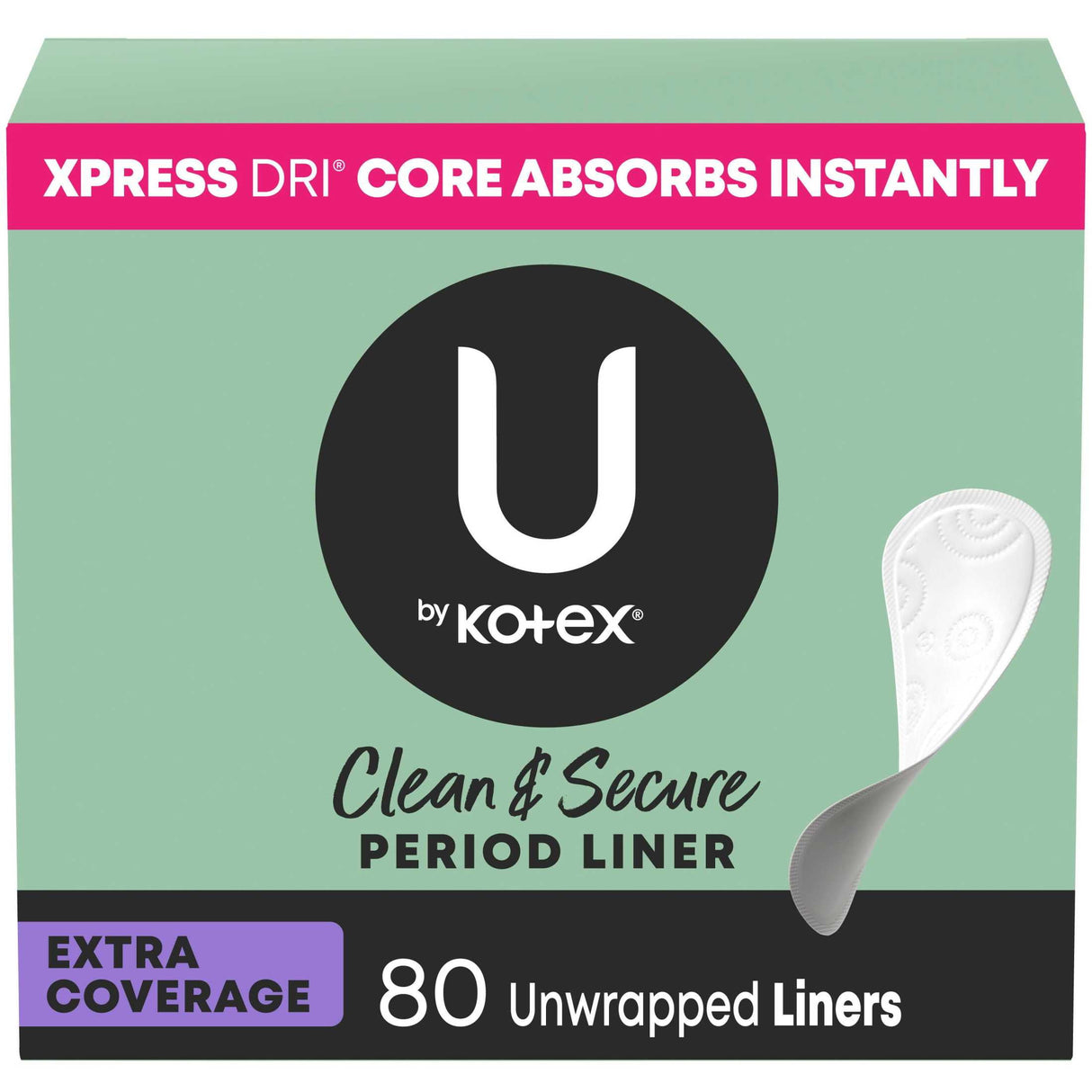 U by Kotex Extra Coverage Panty Liners, Light Absorbency, Unscented