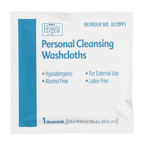 PDI Hygea Premium Multi-Purpose Washcloths, Scented, Individual Packets, 400 Count, 10" x 11.5" - U12095 - LL Medico