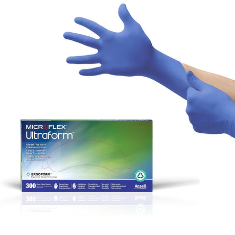 Microflex Ultraform Powder-Free Nitrile Exam Gloves, Blue