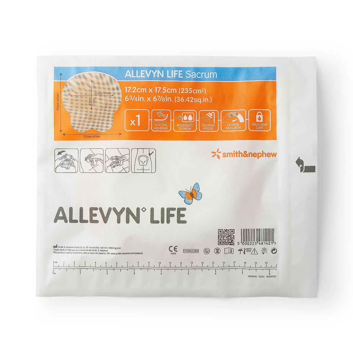 Allevyn Life Sacrum Foam Dressing, 17.2 x 17.5 Centimeters