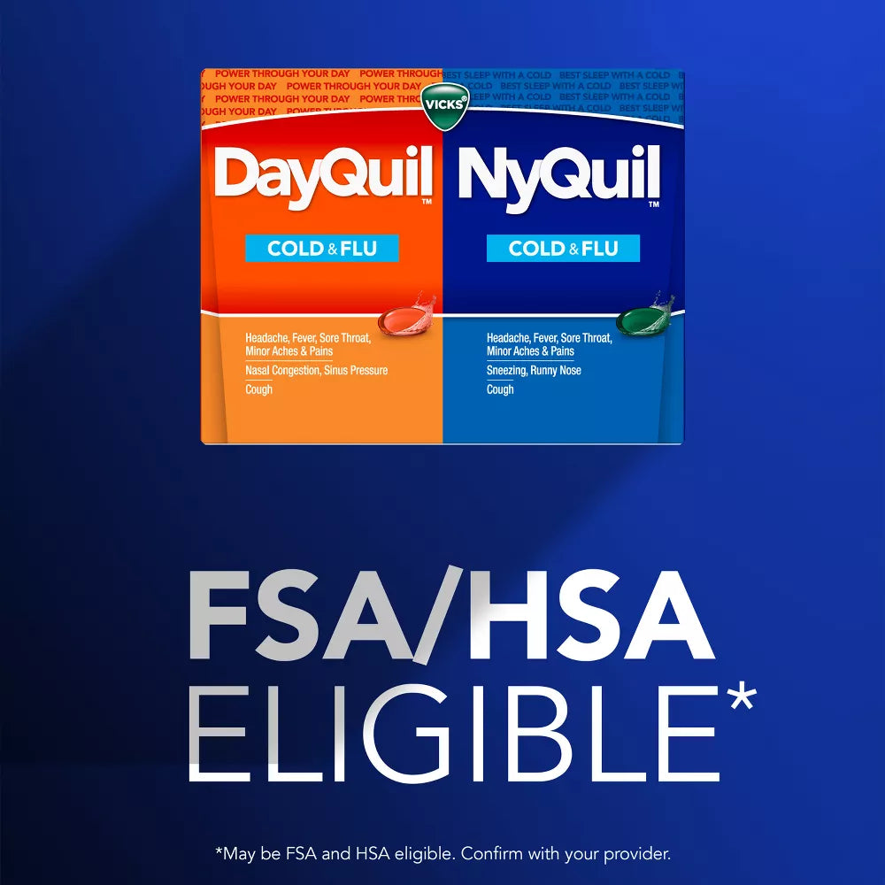 Vicks DayQuil & NyQuil Cold & Flu Relief Co-Pack, 48 LiquiCaps