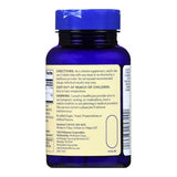 A blue Foster & Thrive Vitamin C Supplement bottle with a yellow label and blue cap is shown from the back, displaying directions, warnings, manufacturer info, and highlighting immune support benefits.