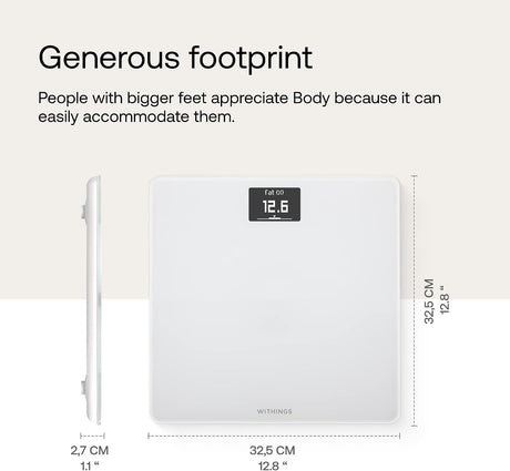 Withings Body Digital Wi-Fi Smart Scale with BMI, White