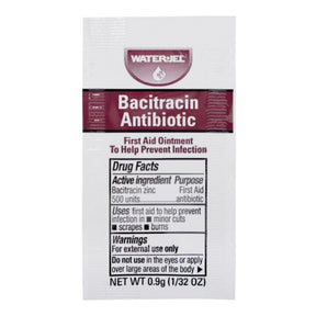 Water Jel Bacitracin Zinc Ointment, First Aid Antibiotic, 0.9 Gram Individual Packet - LL Medico