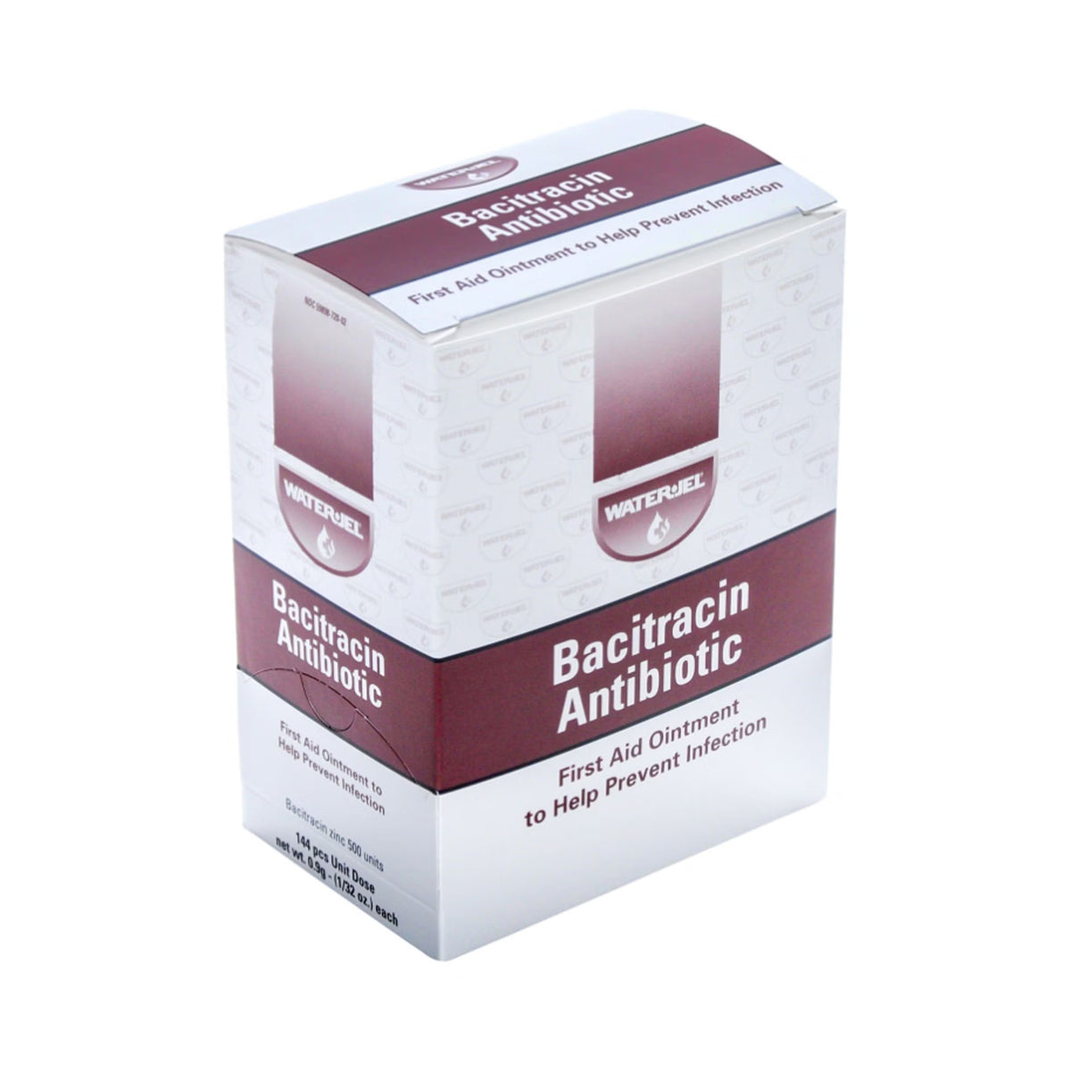Water Jel Bacitracin Zinc Ointment, First Aid Antibiotic, 0.9 Gram Individual Packet - LL Medico