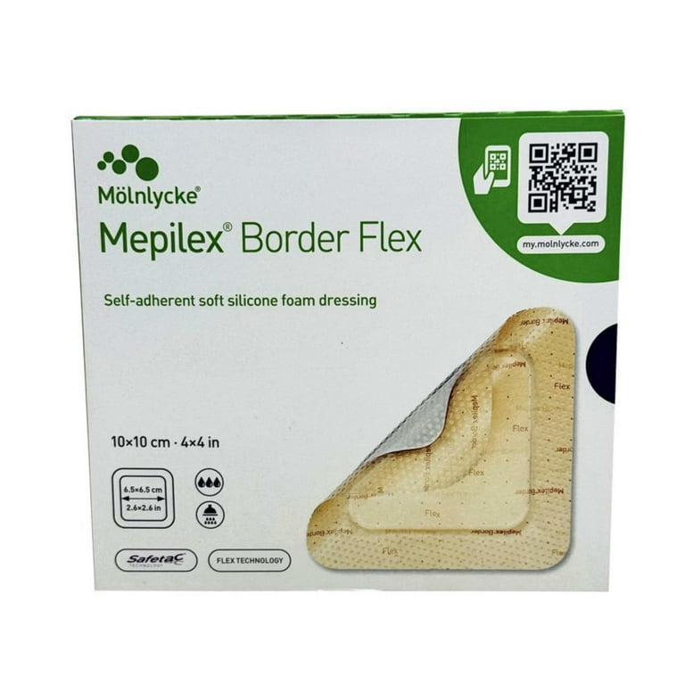Mepilex Border Flex Lite Silicone Foam Dressing, 4 x 5 Centimeter