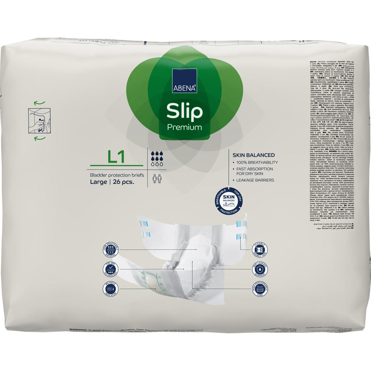Abena Slip Premium Level 1 Adult Diapers - 1000021289-Pack - LL Medico