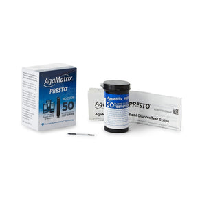 AgaMatrix Presto Blood Glucose Test Strips, 50 Count - 8000-03329-Box - LL Medico