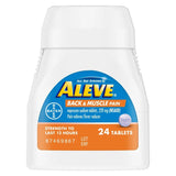 Aleve Naproxen Sodium Pain Relief, Back and Muscle bottle front