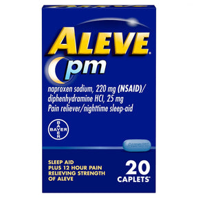 Aleve PM Pain Reliever & Nighttime Sleep Aid Caplets, Naproxen Sodium, 220 mg - 00280120020-Bottle - LL Medico