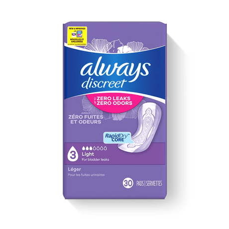 Always Discreet Light Pads, 3 Drops - 03700088658-Pack - LL Medico