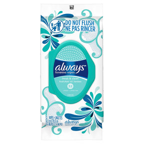 Always Feminine Wipes, Fresh & Clean, Soft Pack - 03700095899-Pack - LL Medico