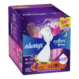 Always Radiant Overnight Pads, Size 4 - 03700081811-Box - LL Medico