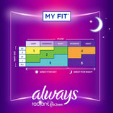 Always Radiant Overnight Pads, Size 4 - 03700081811-Box - LL Medico