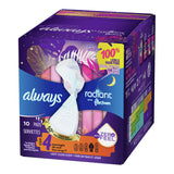 Always Radiant Overnight Pads, Size 4 - 03700081811-Box - LL Medico