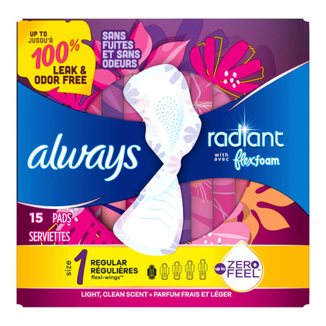 Always Radiant with FlexFoam Pads, Regular Flow, Size 1 - 03700095334-Box - LL Medico