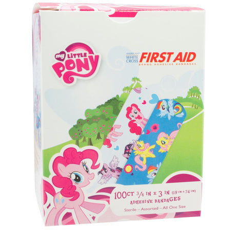 American White Cross Stat Strip My Little Pony Adhesive Bandages, Sterile, 3/4 In x 3 In - 10848-Box - LL Medico