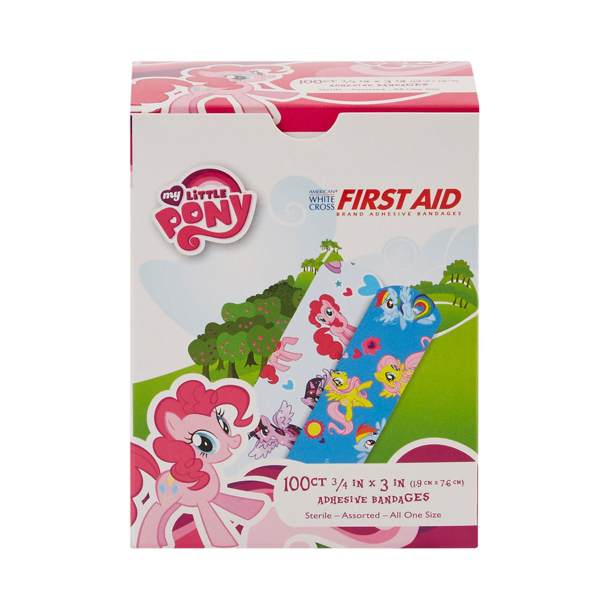 American White Cross Stat Strip My Little Pony Kid Design Adhesive Strip