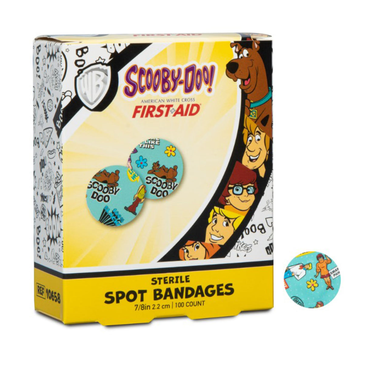 American White Cross Stat Strip Scooby-Doo Adhesive Spot Bandage, 7/8-Inch