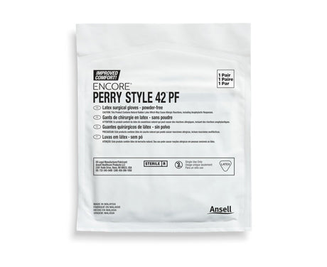 Ansell Encore Perry Style 42 PF Latex Surgical Gloves, Sterile, Powder-Free - 5711101PF-Box - LL Medico