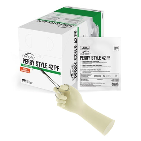 Ansell Encore Perry Style 42 PF Latex Surgical Gloves, Sterile, Powder-Free - 5711101PF-Box - LL Medico