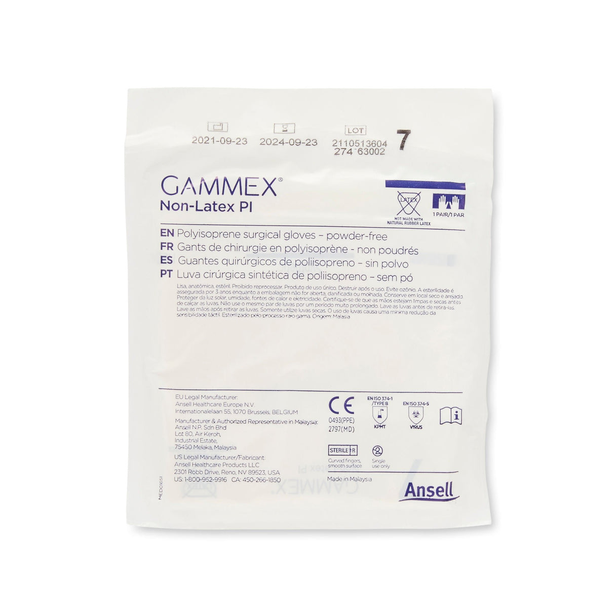 Ansell Gammex Non-Latex PI Polyisoprene Surgical Glove - 20685770-Box - LL Medico