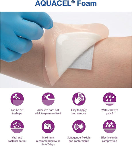 Aquacel Foam Adhesive Dressing Sacral, Sterile, 8" x 7" - 420626-Single - LL Medico