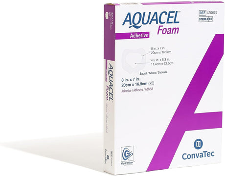 Aquacel Foam Adhesive Dressing Sacral, Sterile, 8" x 7" - 420626-Single - LL Medico