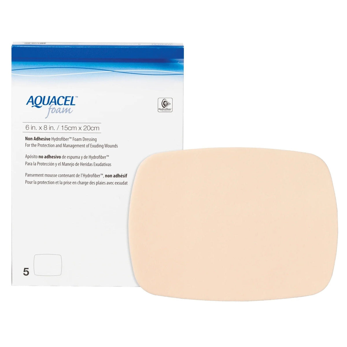 Aquacel Foam Non-Adhesive Dressing, Sterile, 6" x 8" - 420637-Single - LL Medico