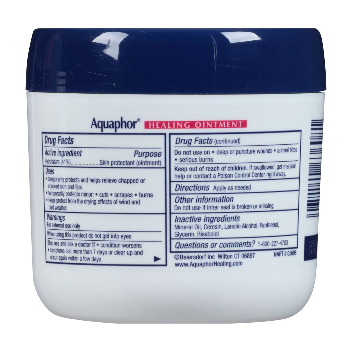 Aquaphor Advanced Therapy Healing Moisturizer Ointment, 14 oz. Jar - 01035610113-Single - LL Medico