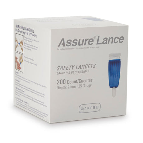 Arkray Assure Safety Lancets, 25 Gauge, 200 Count - 980225-Box - LL Medico