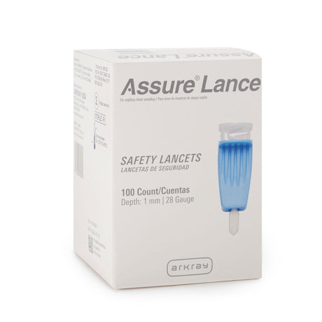 Arkray Assure Safety Lancets, 28 Gauge, 1 mm Depth - 980128-Box - LL Medico