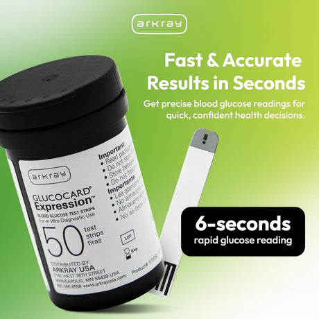 Arkray Glucocard Expression Blood Glucose Test Strips, 50 Count - 570050-Case - LL Medico