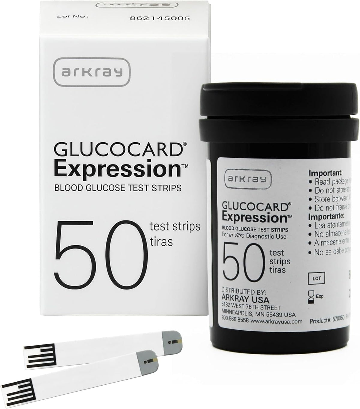 Arkray Glucocard Expression Blood Glucose Test Strips, 50 Count - 570050-Case - LL Medico