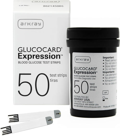 Arkray Glucocard Expression Blood Glucose Test Strips, 50 Count - 570050-Case - LL Medico
