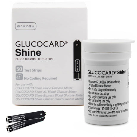 Arkray Glucocard Shine Blood Glucose Test Strips, 50 Count - 542050-Box - LL Medico