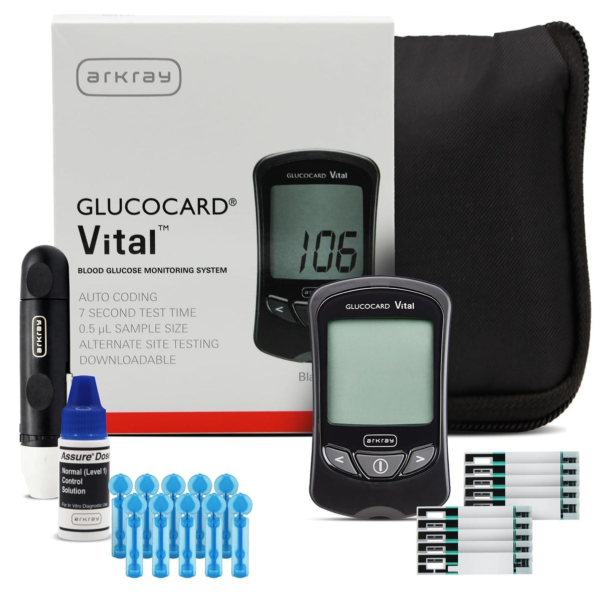 Arkray Glucocard Vital Blood Glucose Meter - 760001-Case - LL Medico