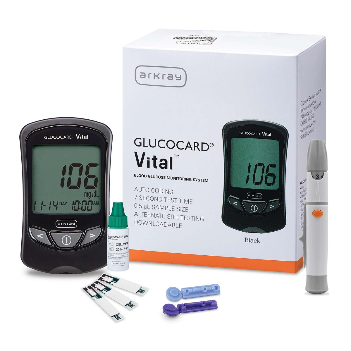 Arkray Glucocard Vital Blood Glucose Meter Kit - 761100-Box - LL Medico