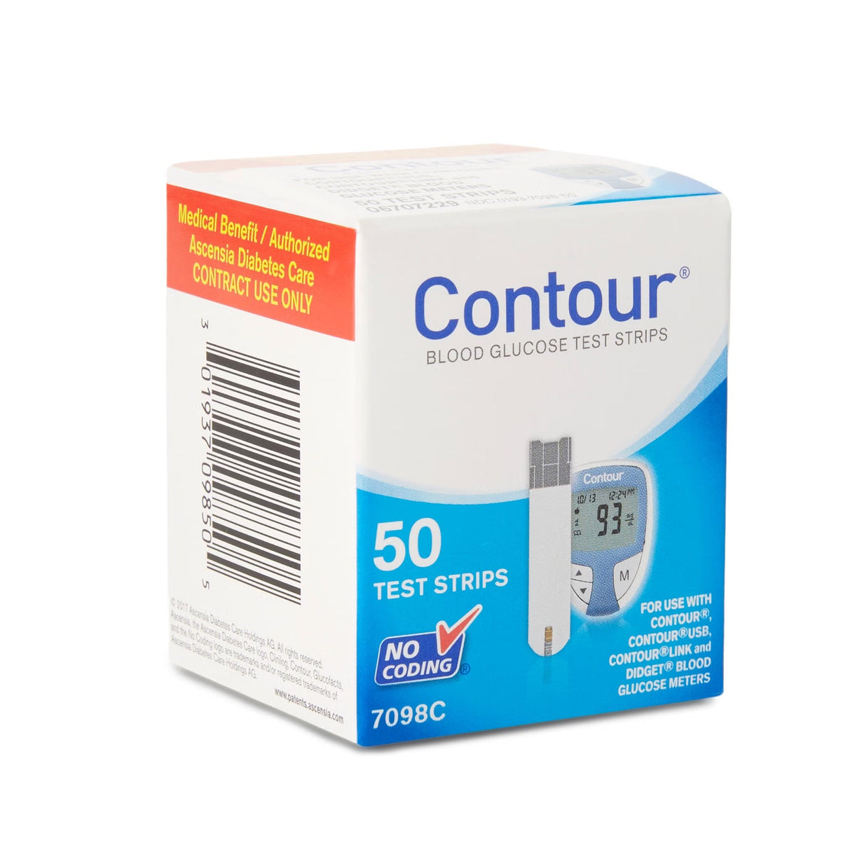 Ascensia Contour Blood Glucose Test Strips, 50 Count - 7098C-Box - LL Medico