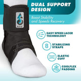 ASO Speed Lacer Ankle Brace with Hook and Loop Strap Closure, Lace Up Front - 223611-Single - LL Medico