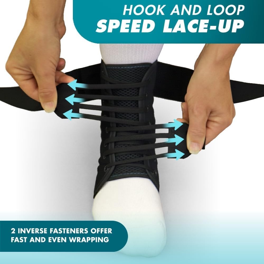 ASO Speed Lacer Ankle Brace with Hook and Loop Strap Closure, Lace Up Front - 223611-Single - LL Medico