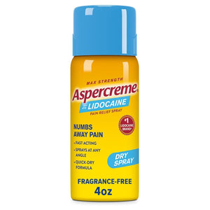 Aspercreme Max Strength Lidocaine Pain Relief Dry Spray 4 oz Odor Free - 4116705835 - LL Medico