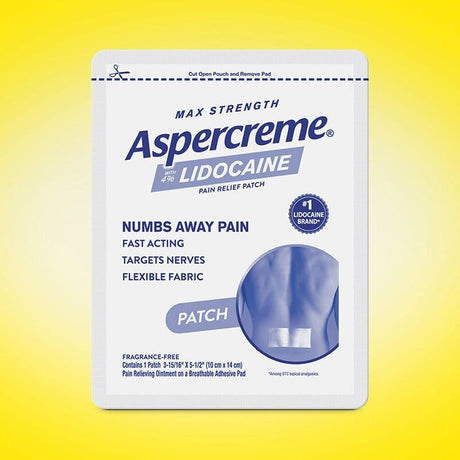Aspercreme Max Strength Lidocaine Pain Relief Patch - 04116705840-Box - LL Medico