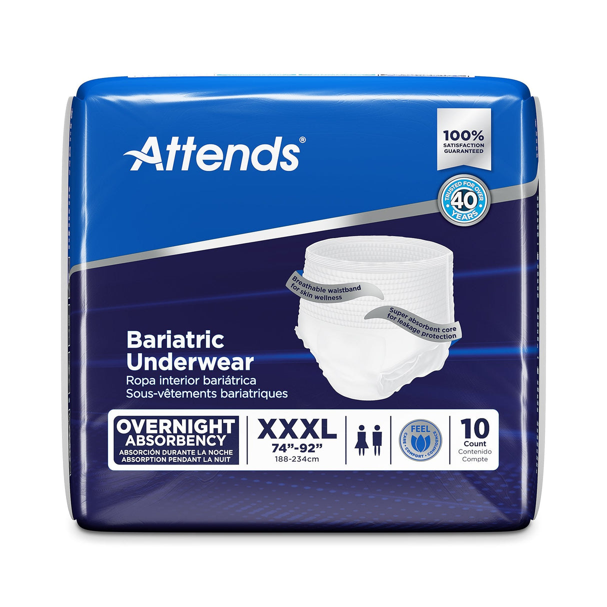 Attends Bariatric Incontinence Underwear, Overnight Absorbency, 3XL - AU60-Sample - LL Medico