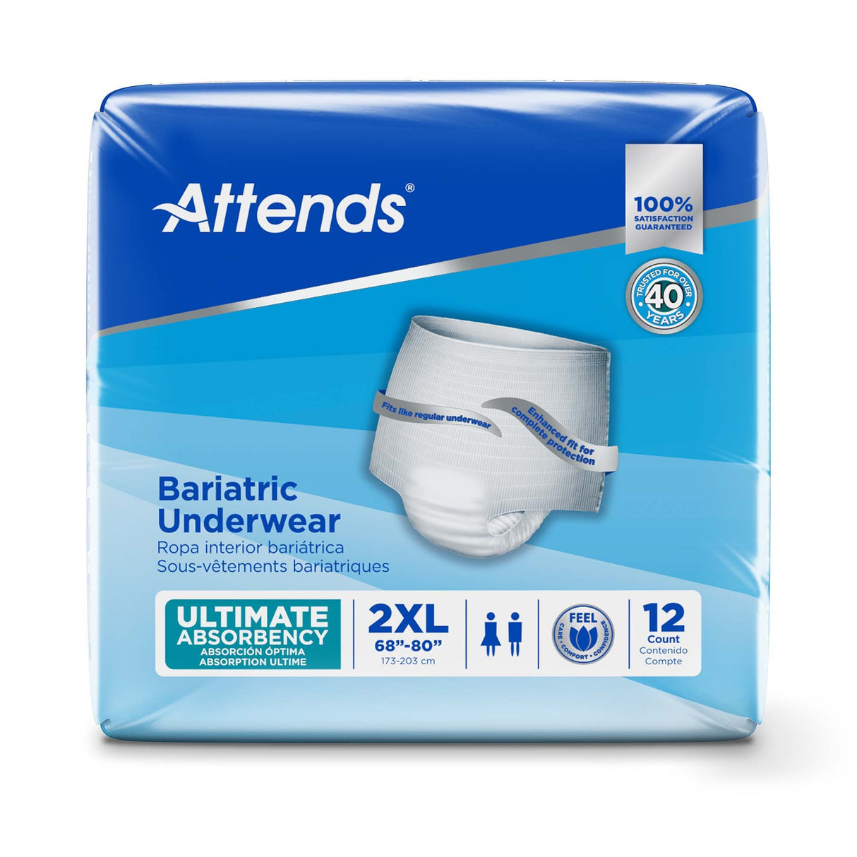 Attends Bariatric Incontinence Underwear, Ultimate Absorbency, 2XL - AU50-Sample - LL Medico