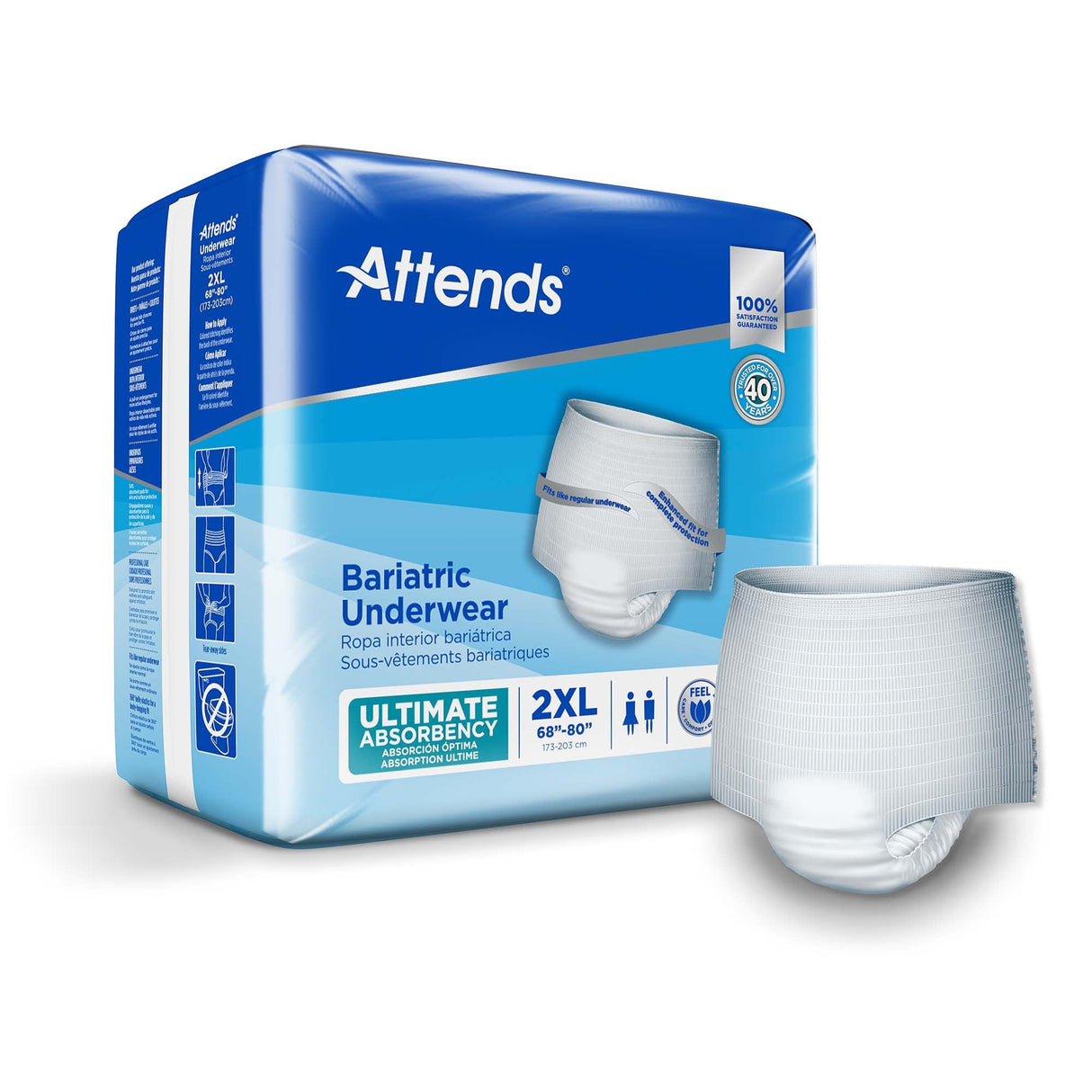 Attends Bariatric Incontinence Underwear, Ultimate Absorbency, 2XL - AU50-Sample - LL Medico