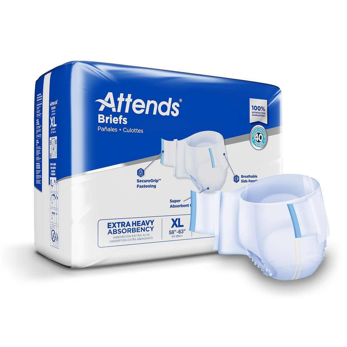 Attends Briefs, Extra Heavy Absorbency - DDP40-Pack - LL Medico