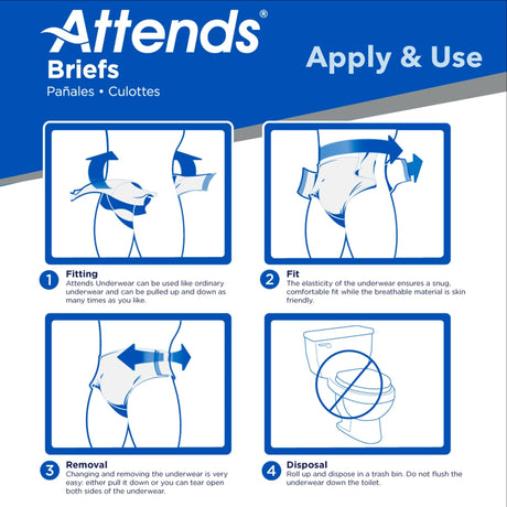 Attends Briefs, Extra Heavy Absorbency - DDP40-Pack - LL Medico