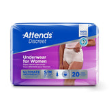 Attends Discreet Underwear for Women, Ultimate Absorbency - ADUF20-Pack - LL Medico